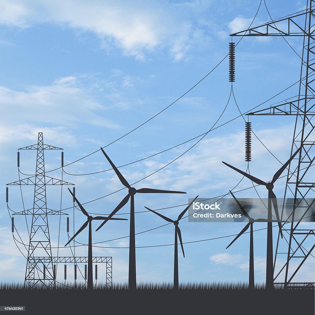 Ветра Электростанция - Стоковые фото Американский ветряк роялти-фри