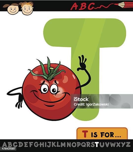 알파벳 T 토마토색 말풍선이 있는 일러스트 교습에 대한 스톡 벡터 아트 및 기타 이미지 - 교습, 교육, 귀여운