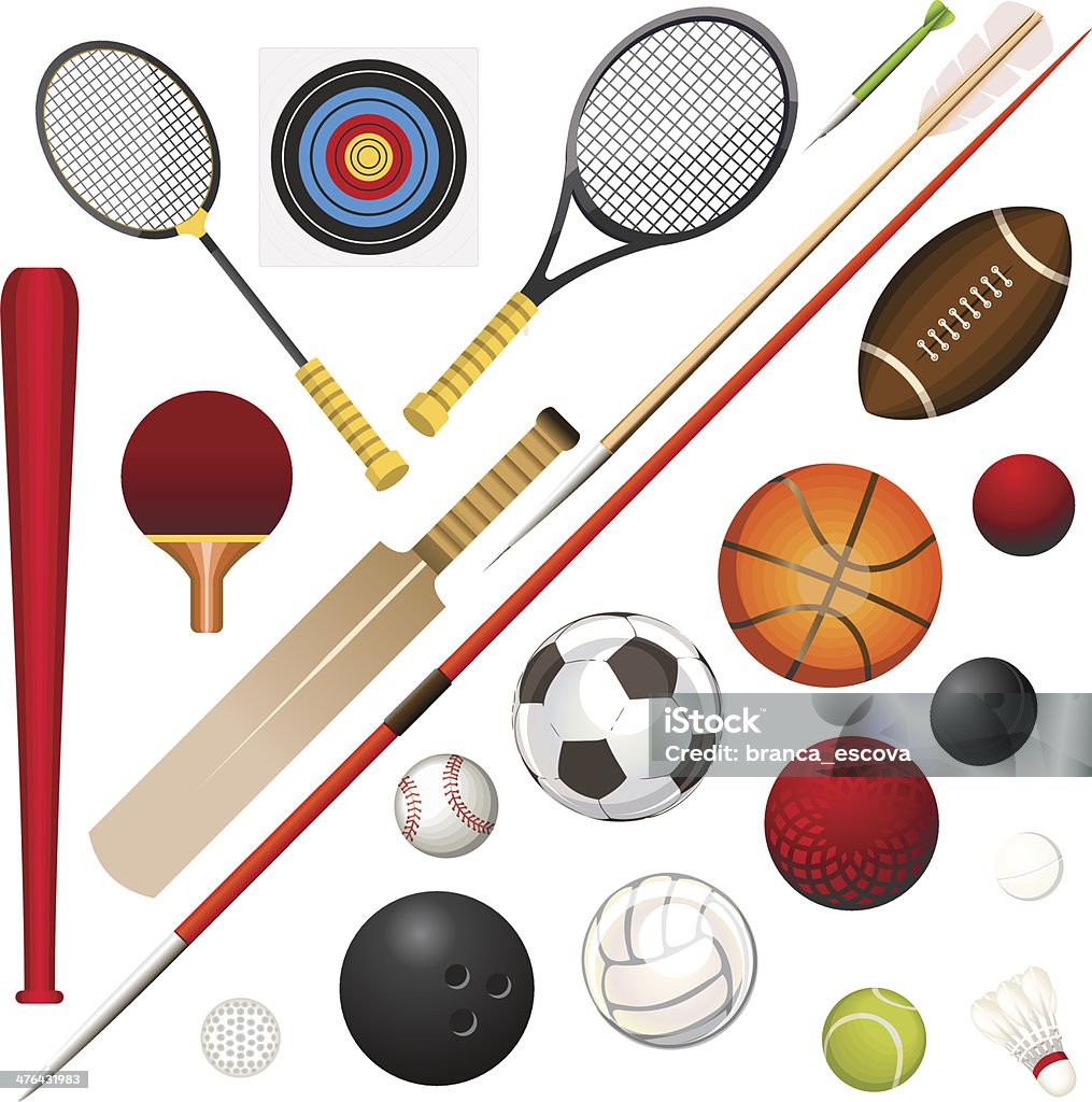 Sports Equipment A Vector Illustration Of Various Sports Equipment Dodgeball stock vector