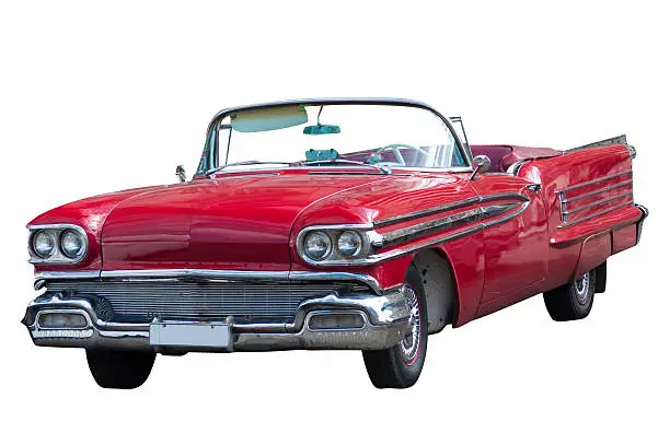 1958 Oldsmobile Super 88 Holiday coupe red.