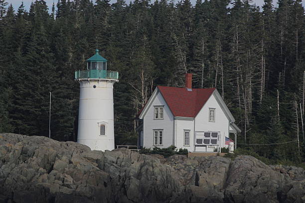 Little River Lighthouse Cutler Maine stock photo