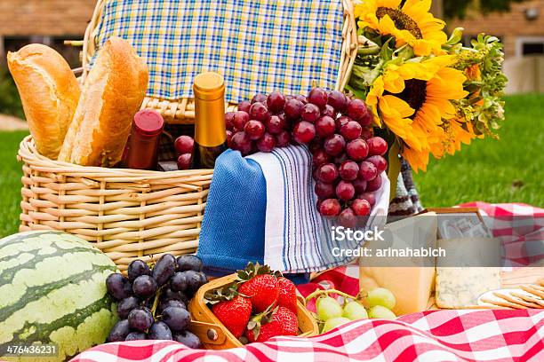 Picnic Stock Photo - Download Image Now - Basket, Bread, Cheese