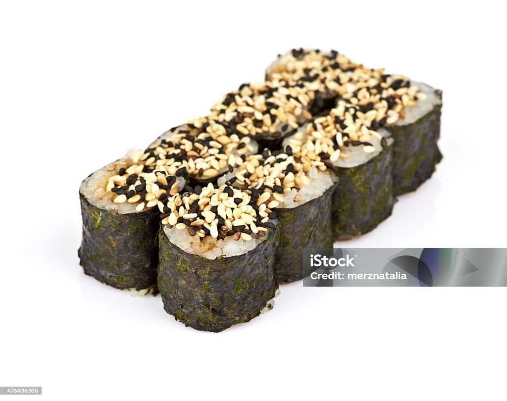 Rollos de sushi, Aislado en blanco - Foto de stock de Alimento libre de derechos