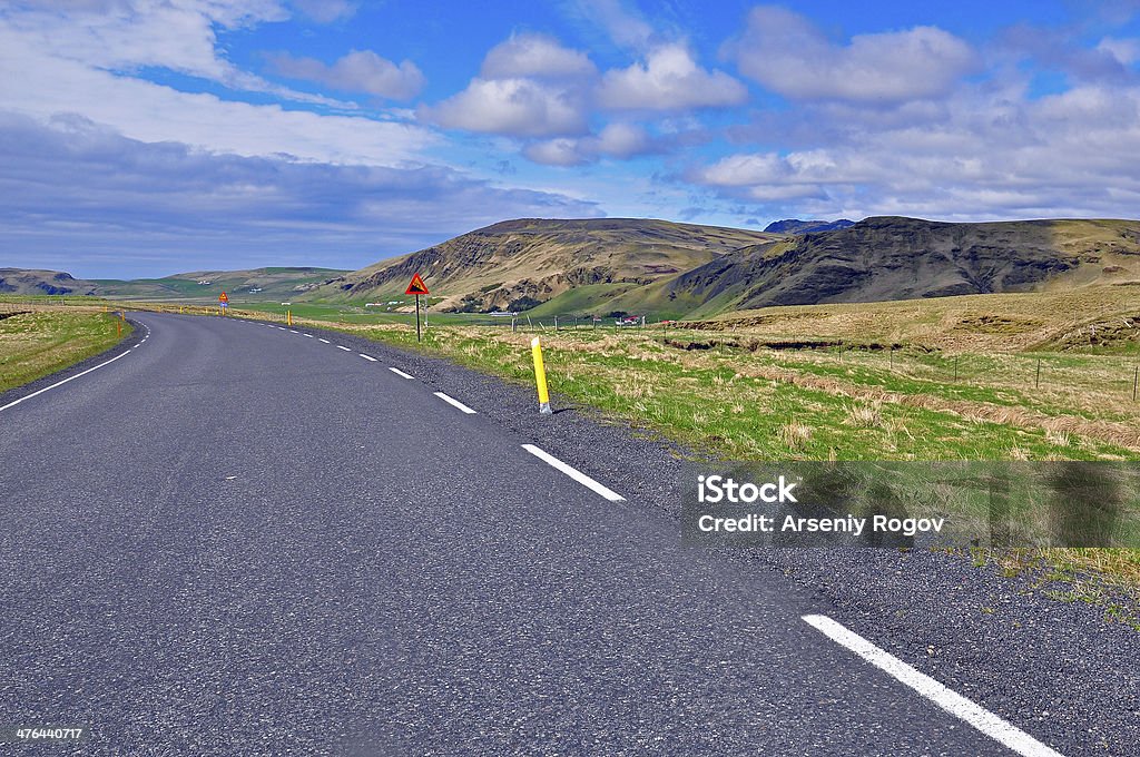 Road and sky Road, mountains and sky, Iceland Agricultural Field Stock Photo
