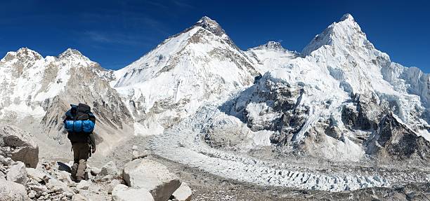 istock Mount Everest from Pumo Ri base camp with tourist 476441358