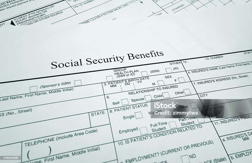 Soc Sekunden Vorteile - Lizenzfrei Sozialversicherung Stock-Foto