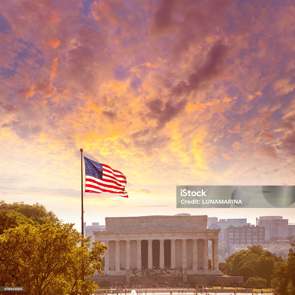 Abraham Lincoln Memorial building Washington DC Abraham Lincoln Memorial building sunset Washington DC US USA 2015 Stock Photo