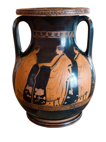 Ancient greek vase exposed in a museum