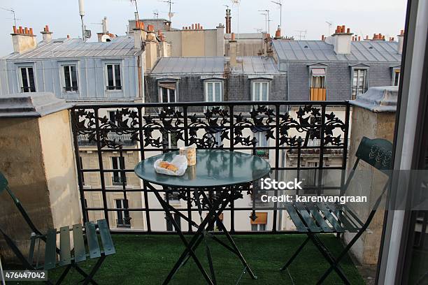 Breakfast On The Balcony In Paris Stock Photo - Download Image Now - Paris - France, Balcony, Apartment