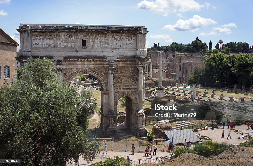 Arco do Imperador Septimius Severus e Fórum Romano, Roma, Itália - Royalty-free Antigo Foto de stock