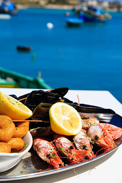 istock Seafood platter served in scenic restaurant 476450748