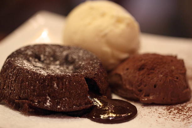 istock Chocolate Fondant with ice cream 476452083