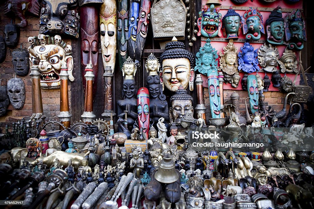 Mercado Oriental Bazaar Nepal - Foto de stock de Arranjo royalty-free