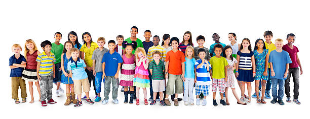 Children Kids Childhood Friendship Happiness Diversity Concept stock photo