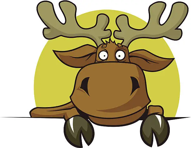 Vector illustration of Cartoon elk