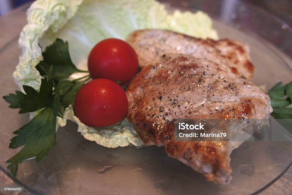 Fleisch mit Tomaten - Lizenzfrei Bildhintergrund Stock-Foto
