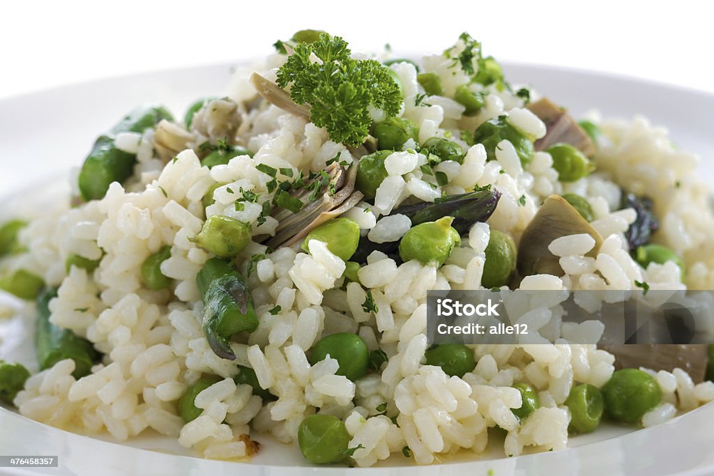 Risoto com mola produtos hortícolas - Royalty-free Ervilha Foto de stock