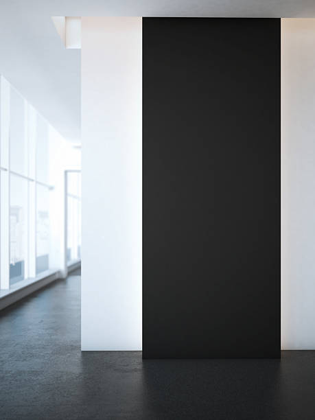 istock Black wall for advertising at office. 3d rendering 476461922