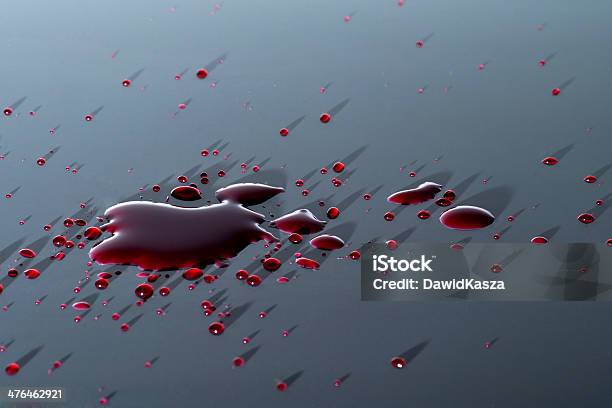 Glossy Red Liquid Droplets Stock Photo - Download Image Now - Ketchup, Pouring, Spilling