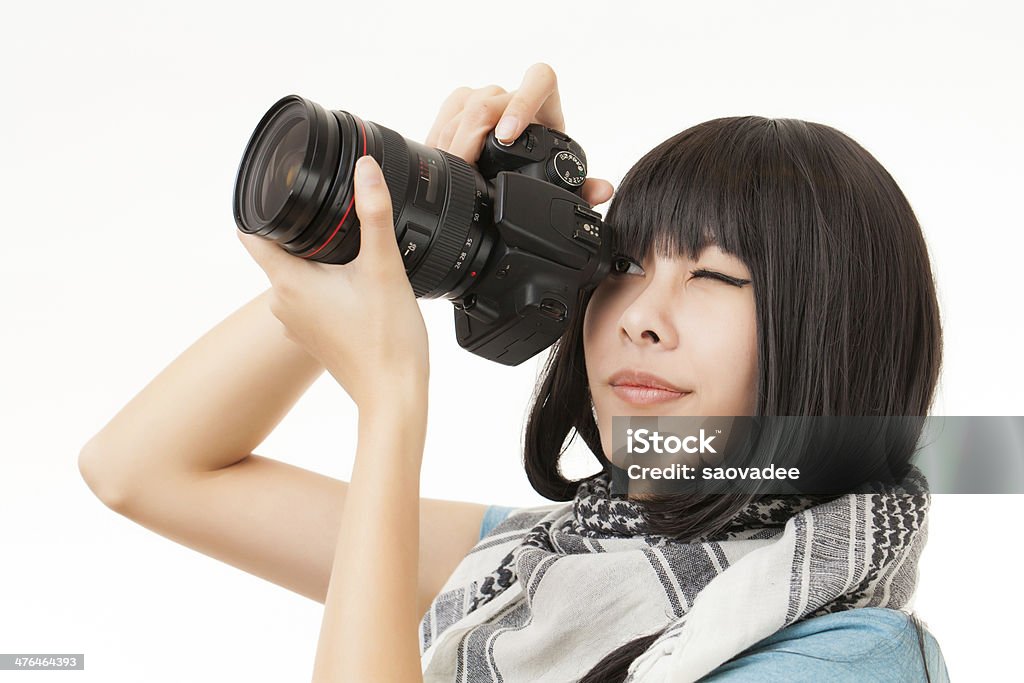 Azjatyckie kobiety i kamery - Zbiór zdjęć royalty-free (Aparat fotograficzny)