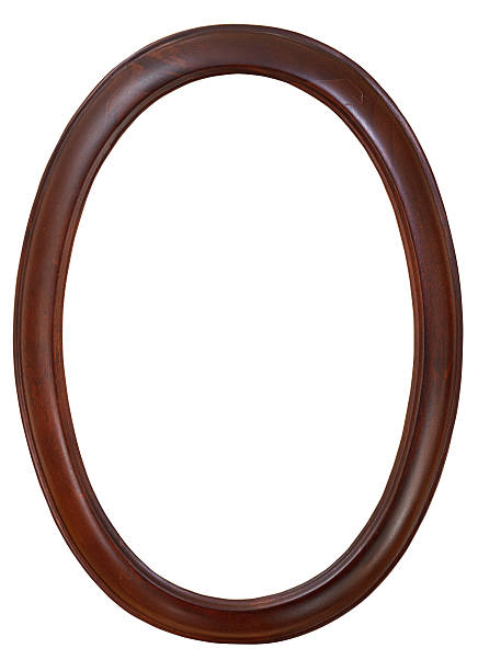 istock dark brown oval wooden picture frame 476464737