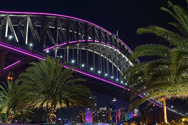 vue sur la ville à milsons point avec un pont harbour bridge de sydney - milsons point photos et images de collection