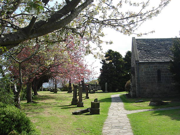 istock Blossoming Trees at Aberdour Church 476465011