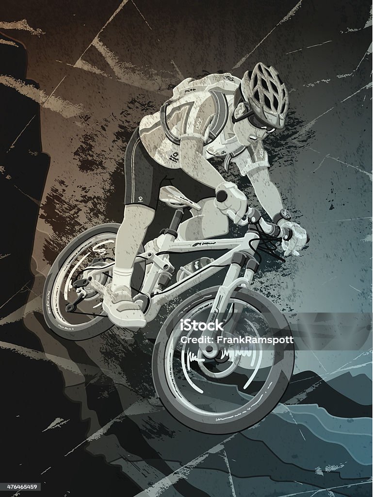 Mountain bike world championships Sports Action Grunge Monochrom - Lizenzfrei Mountainbiking Vektorgrafik