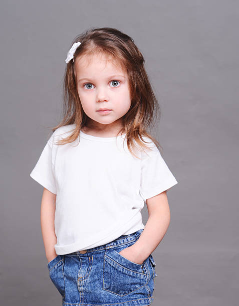 istock Cute little girl posing in studio 476466981