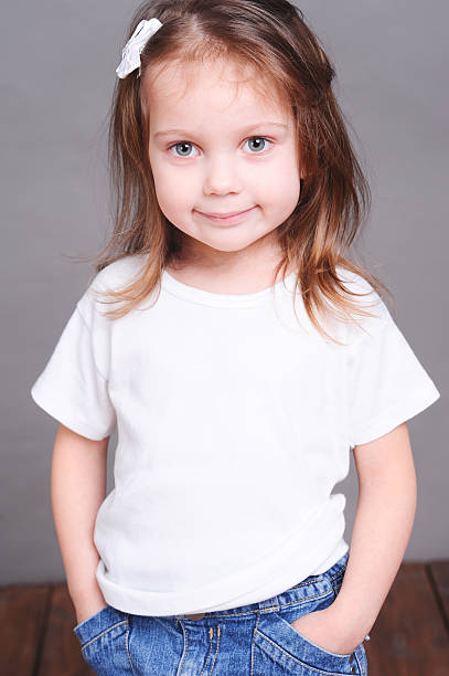 istock Cute little girl posing in studio 476466983