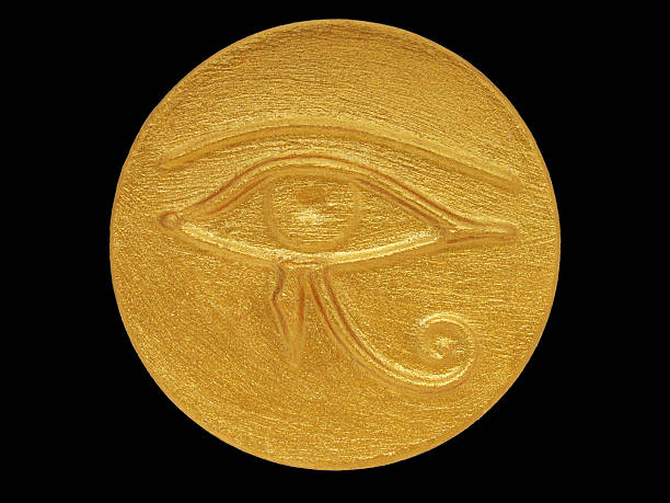 eye of Horus eye of Horus talisman over black horus stock pictures, royalty-free photos & images