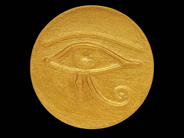 eye of Horus talisman over black
