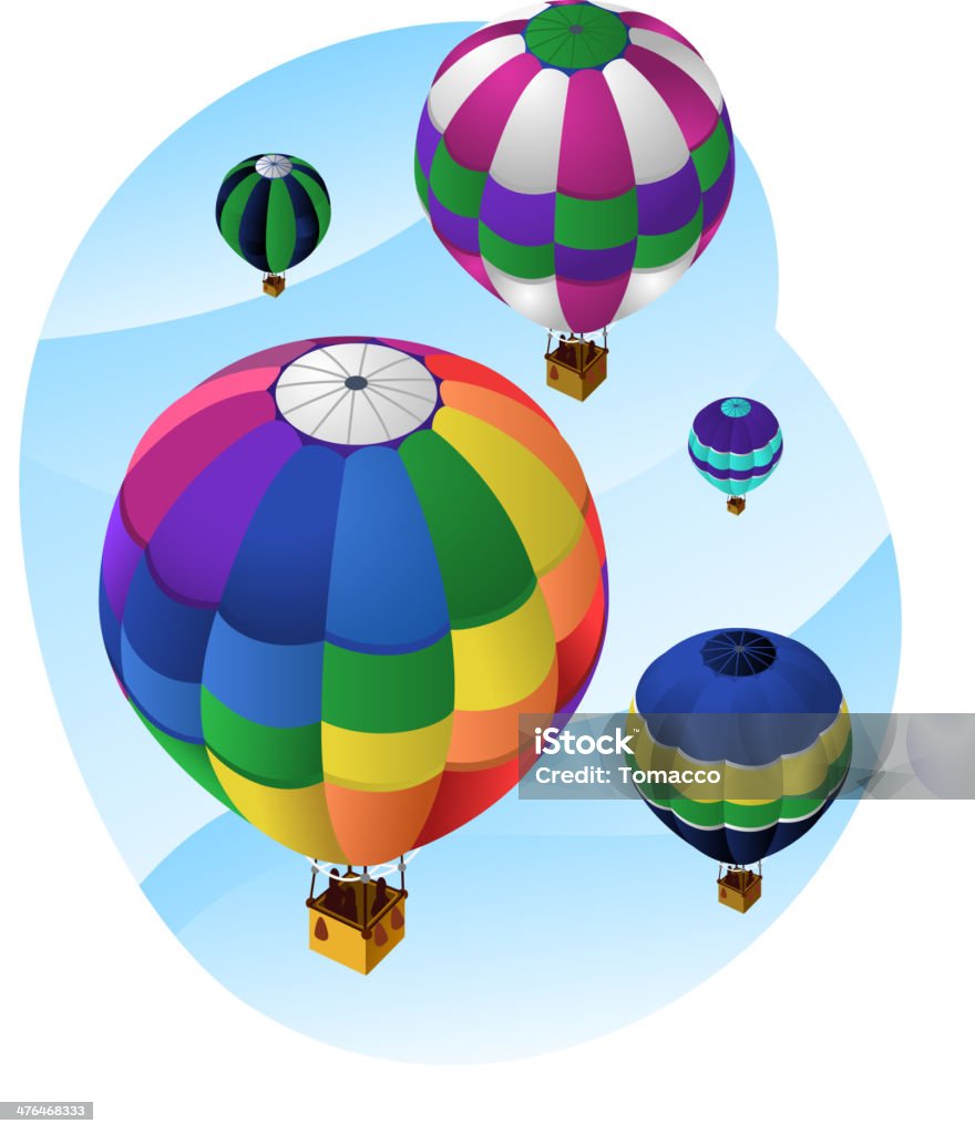 Hot Air Balloons in-the-sky - clipart vectoriel de Rassemblement de montgolfières libre de droits