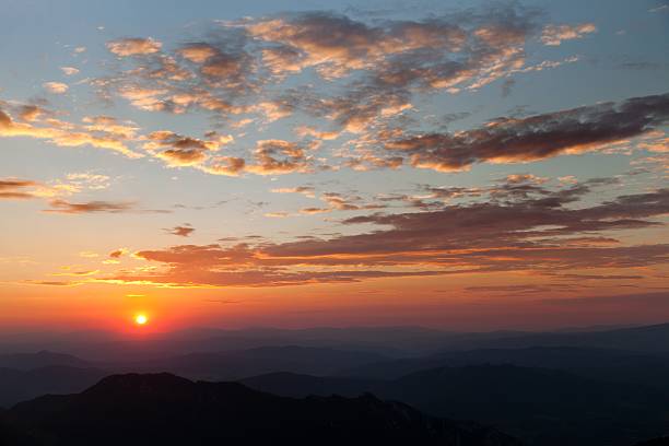 istock Beautiful colorful red sunset on mountains in the evening 476471304