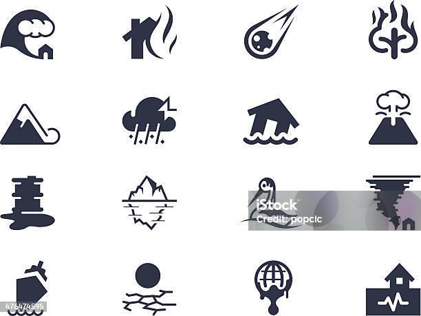 Natural Disaster Icons Stock Illustration - Download Image Now - Accidents and Disasters, Asteroid, Avalanche