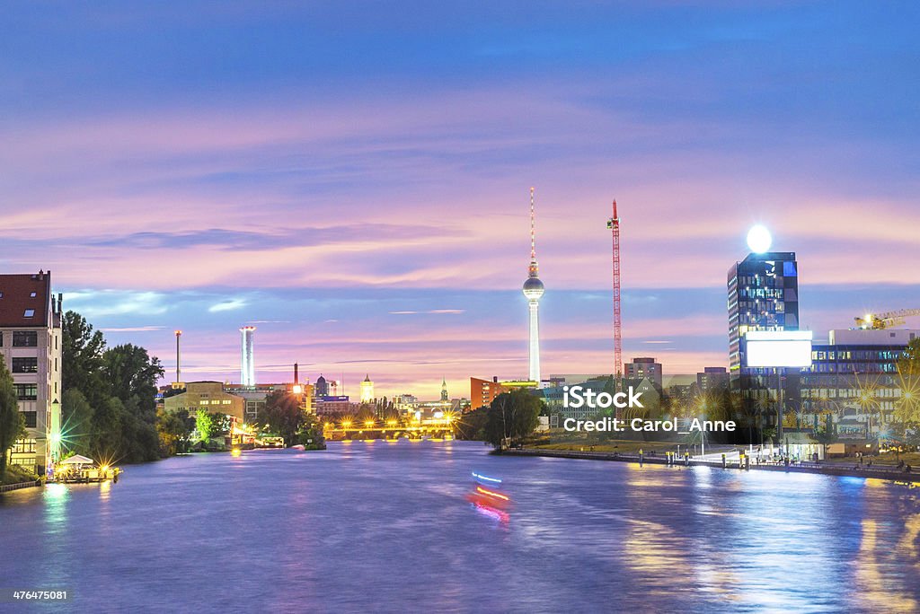 Berlin at night Berlin at night, Tv tower at Alexanderplatz, view from Oberbaum Bridge Alexanderplatz Stock Photo