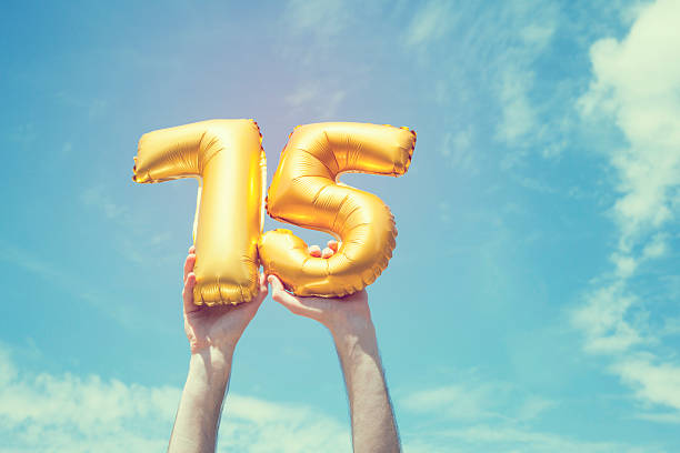istock Gold number 75 balloon 476476534