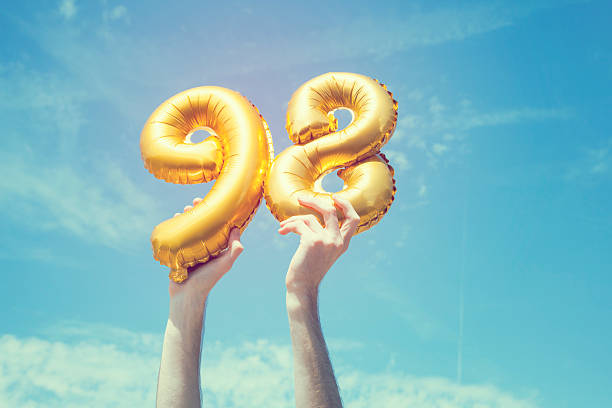 istock Gold number 98 balloon 476476584