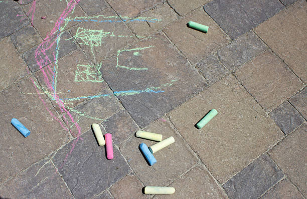 istock Chalk Art On Cement Paver Sidwalk 476476952