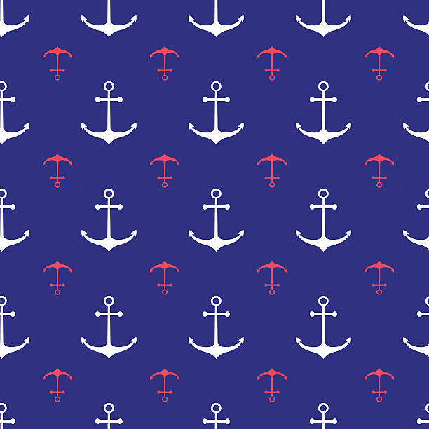 원활한 항해 패턴 - nautical vessel wave pattern old fashioned summer stock illustrations