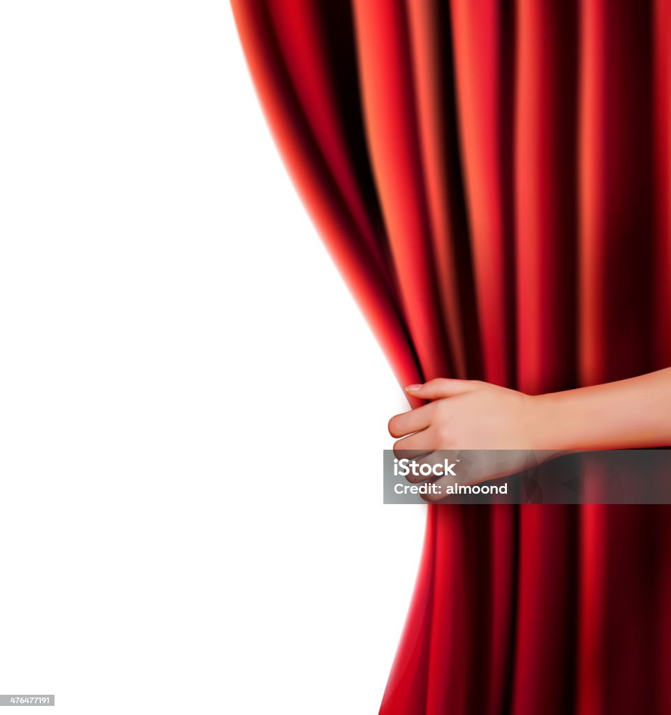 Curtain Hand Hand Holding Curtain Stock Illustration - Download Image Now - Curtain ...