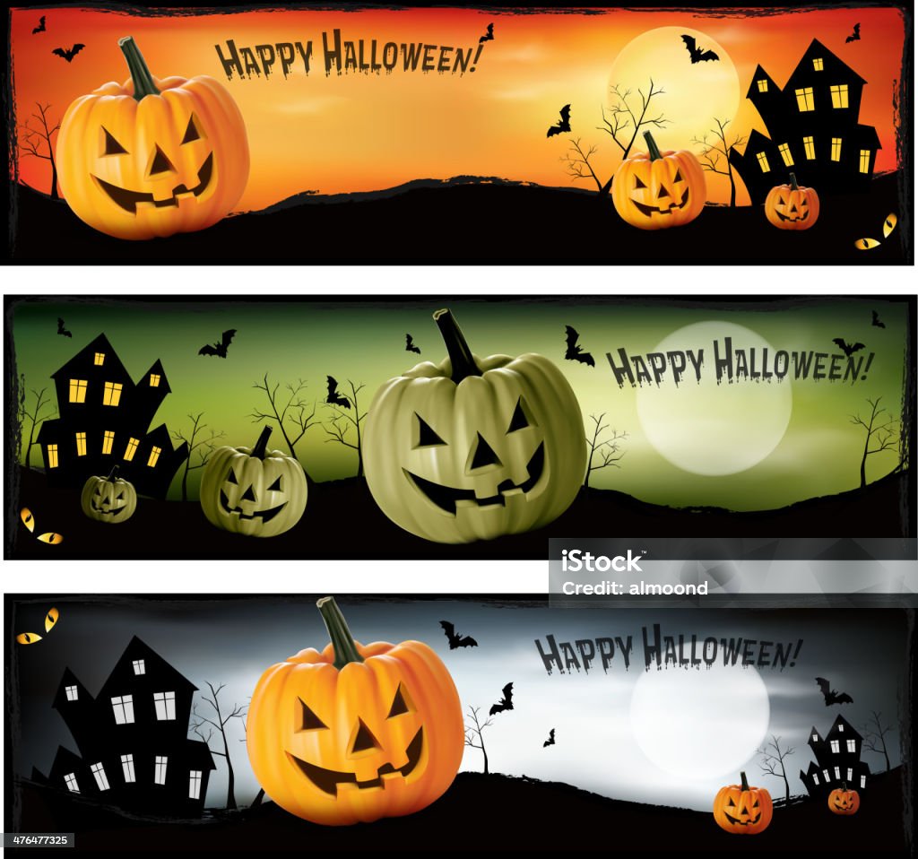 Halloween Banners Set of 3 halloween banner designs Halloween stock vector