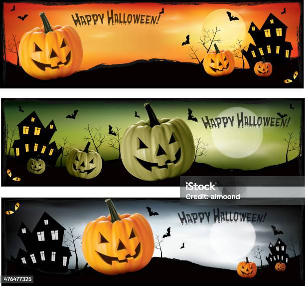 Halloween Banners Stock Illustration - Download Image Now - Halloween, Illustration, No People