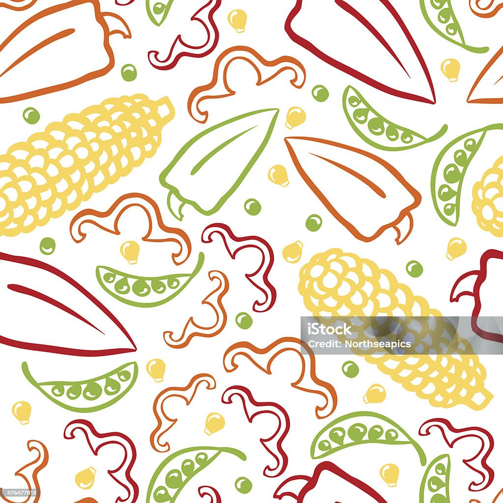 野菜のシームレスなベクターパターン - コンピュータグラフィックスのロイヤリティフリーベクトルアート