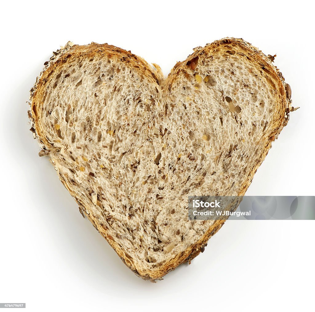 heart shaped slice of brown bread Bread Stock Photo