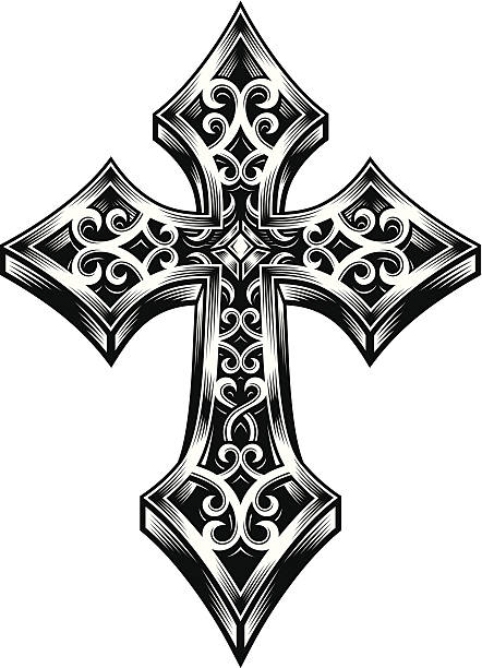 illustrations, cliparts, dessins animés et icônes de ornement croix celtique - celtic cross cross cross shape celtic culture