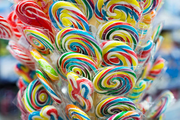 istock Mixed colorful fruit bonbon lollipops 476485309
