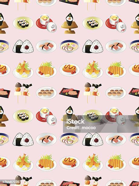 Seamless Japanese Food Pattern Stock Illustration - Download Image Now - Abstract, Art, Art And Craft