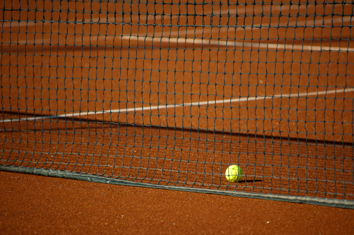 tennis Ball & Net on court