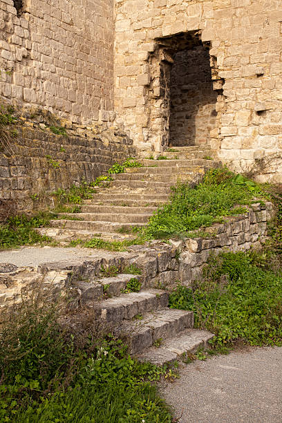 old stairs to the ruins of Rudelsburg, Burgenland, Saxony-Anhalt